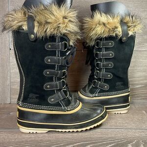 Sorel Joan of Arctic Warm Waterproof Women’s Size 7 Black Suede Winter Boots